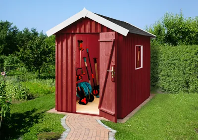 Produktbild von weka Schwedenhaus Gr.2, sägerauh, schwedenrot, ET, F,, Farbe:schwedenrot, Dachform:Satteldach