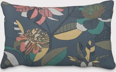 Produktbild von SCHÖNER LEBEN. Kissenhülle große Blumen Blüten Blätter grau bunt Größe 60x80cm (HxB) 60x80cm (HxB) Größe