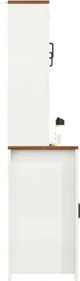 Obrázok produktu pre Kuchynské skrinky Sweiko (115 × 40 × 174,7 cm), vysoké kuchynské kredence, príborníky, kuchynské skrinky s posuvnými dverami a LED osvetlením, čierna/biela
