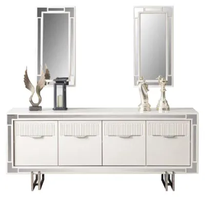 Produktbild von Anrichte Sideboard Weiß Schrank Kommode Holzschrank Holz Esszimmer