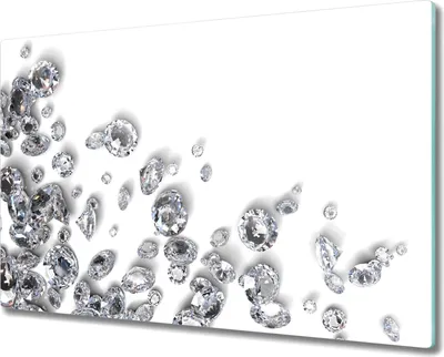 Produktbild von Coloray Herdabdeckplatte 80x52 cm Schneidebrett Kochplattenabdeckung Küchenbrett Hackbrett - kostbare Diamanten