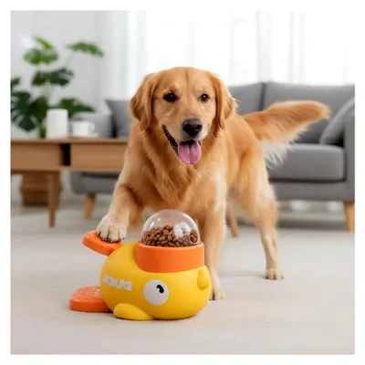Produktbild von Leckerli-Spender für Haustiere in Entenform, Interaktiver Futterspender mit 3 Ausgabelochgrößen, 2 in 1 Slow Feeder für Hunde und Katzen