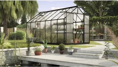 Obrázek produktu pro Skleník Vitavia Uranus 11500 polykarbonát 6 mm 257 x 445 cm černý vč. základového rámu