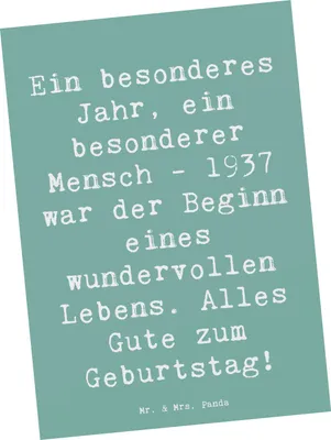Produktbild von Mr. & Mrs. Panda Postkarte Spruch 1937 Geburtstag - Meeresbrise - Geschenk, Geburtstagsjubiläum, wundervolles Leben, Fotokarte, Alter, Geburtstagsgeschenk, Grußkarte