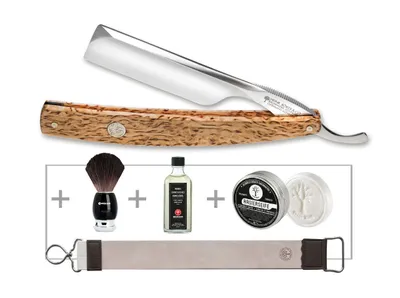 Produktbild von Böker Rasiermesser The Celebrated Maserbirke Set
