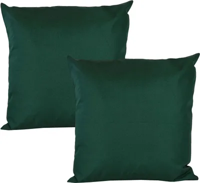 Produktbild von JACK 2er Set 50x50cm Outdoor Kissenhülle Kissenbezug Wasserfest Sitzkissen Lounge Kissen Garten Stuhl Lotus Effekt, Farbe:Dunkelgrün