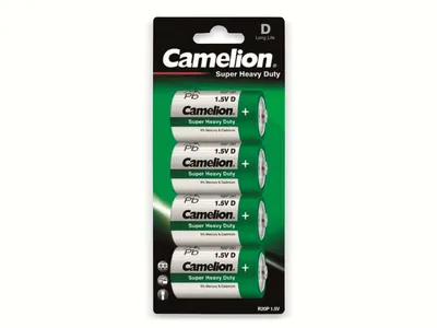 Produktbild von Camelion R20P-BP4G, Einwegbatterie, D, Zinkchlorid, 1,5 V, 4 Stück(e), 8025 mAh