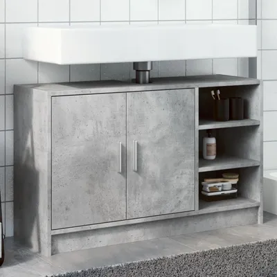Immagine prodotto di Maison Exclusive - Mobile lavabo grigio cemento 90x29x55 cm Materiale ligneo