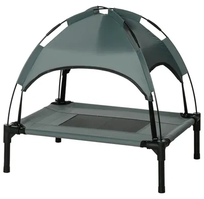Produktbild von PawHut Haustierbett mit Baldachin Erhöhtes Hundebett Hundeliege outdoor Grau