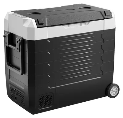 Produktbild von SucceBuy Kompressor-Kühlbox 12/24 V DC und 100–240 V AC, 55 L Autokühlschrank mit App-Steuerung, Rädern und zwei Temperaturzonen (-20 °C bis 20 °C), tragbarer Kühlschrank für Wohnmobile, Boote, Camping und Angeln