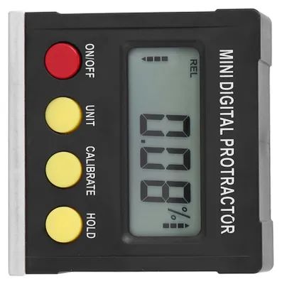 Image de Rapporteur horizontal, rapporteur numérique, inclinomètre, niveau à bulle électronique, socle magnétique, outils de mesure