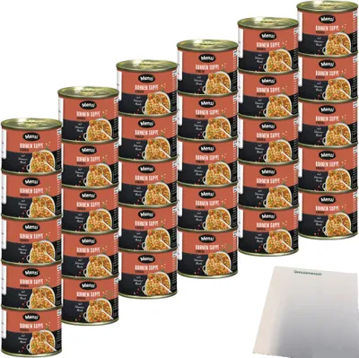 Produktbild von Menzi Serbische Bohnensuppe 6er Pack (30x200ml Dose) + usy Block