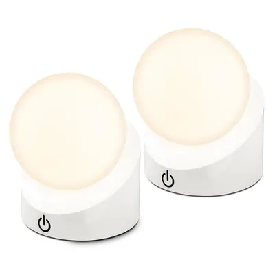 Produktbild von Briloner Sora Mini LED Tischlampe kabellos IP54, 2er Set, Dimmbar, Touch, Kabellos, Spritzwasser- und Staubschutz, Weiß, 10 x 8 x 9 cm, KI-generiertes Bild