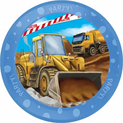 Produktbild von Partyteller Construction D21cm, wiederverwendbar,, Procos PROCOS