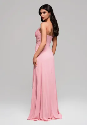 Produktbild von Ombre Elegantes Maxikleid mit Faltenrock pink L