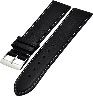 Produktbild von Uhrenarmband Xl extra Lang schwarz fein gepolstert 18mm