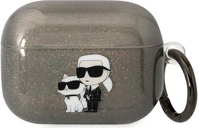 Obrázok produktu pre Puzdro Karl Lagerfeld Glitter Karl&Choupette Na Airpods Pro - Czarne
