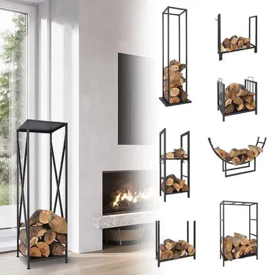 Produktbild von Famanu Holzregal für innen und außen - Stapelhilfe für Brennholz (100 x 25 x 40 cm)