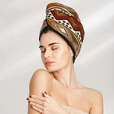 Produktbild von Bohemisches Haartuch aus Korallensamt zum schnellen Trocknen, Haarturban für Bad und Dusche, saugfähiges Haartuch für nasses, langes, dickes und lockiges Haar