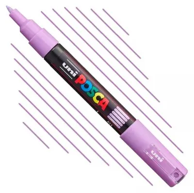 Zdjęcie produktu dla POSCA PC-1MC, Lawenda, Wielobarwny, 1 kol., Ekstra cienki, Atrament na bazie wody, Końcówka pociskowa