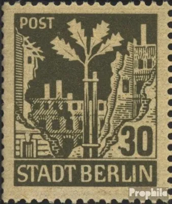 Produktbild von Briefmarken Sowjetische Zone (All.Bes.) 1945 Mi 7A III, Fleck an der 3 von 30 (Feld 35) gestempelt Berliner Bär