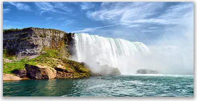 Produktbild von Tulup Leinwand-Bilder 140x70 Wandbild Canvas Kunstdruck Wasserfall Meer Natur
