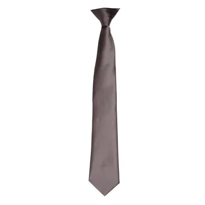 Produktbild von Premier Herren Satin-Krawatte zum Anklipsen RW4407 (Einheitsgröße) (Dunkelgrau)