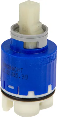 A close-up studio shot of a faucet cartridge.