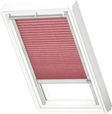 Produktbild von VELUX Dachfenster Plissee blickdicht weinrot mit grauem Alu-Rahmen solarbetrieben FSL FK06 1279K