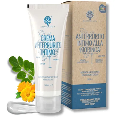 Produktbild von RedMoringa Intime Juckreizcreme Naturals - Äußerliche Anwendung, sofort lindernde Wirkung gegen Intimjucken - Mit Moringa und Ringelblume - 50 ml