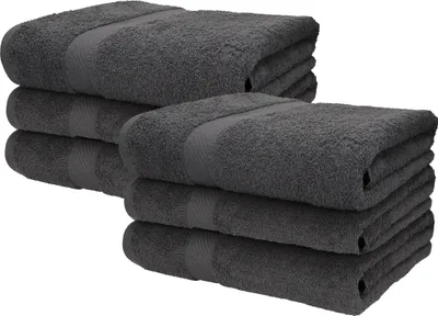 Produktbild von Betz 6 Stück XXL Badetücher 100 x 200 cm PALERMO  Saunatuch 100% Baumwolle  Farbe: anthazit