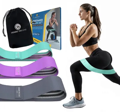 Produktbild von Widerstandsbänder Set Widerstandsband Fitnessband - 3er Set - Stoff - Yoga und Pilates - Verschiedene Widerstandsstufen