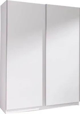 Produktbild von Komfortabler Kleiderschrank mit Schiebetüren, sehr geräumiger Kleiderschrank, Metallstange, Einlegeböden, Kleiderschrank, Schrank, Schiebetürenschrank, einfaches Design, klassischer Stil, modernes Interieur, ideal für Flur, Ankleidezimmer, Schlafzimmer, Wohnzimmer, jedes Zimmer - Kleiderschrank Ada I Weiß