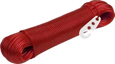 Produktbild von Lifetime, Wäscheleine 20 m robust mit Haken für draussen, Rot