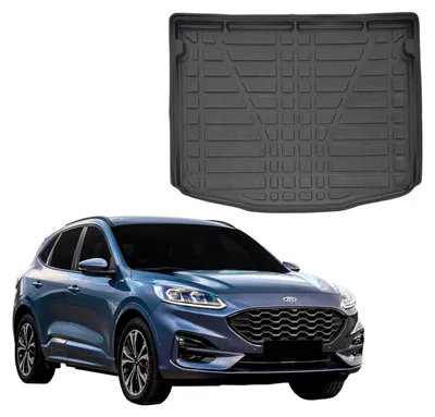 Produktbild von SCOUTT | Kofferraumwanne Laderaumwanne Kompatibel mit Ford Kuga ab 2020, mit Hoher Rand, Kofferraum-Schutzmatte, Geriffelt, Aufrollbar, Schwarz