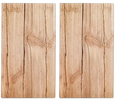 Produktbild von Zeller Herdabdeck-/Schneideplatten "Wood", 2-er Set, Glas - 30x52; 26277