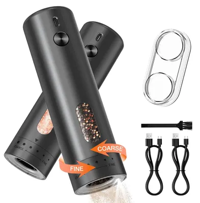 Elektrische Salz- und Pfeffermühlen-Set, 2 Stück, 110 ml, LED, USB-C