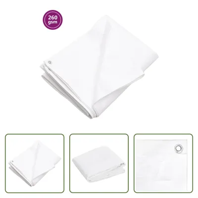 Produktbild von The Living Store Abdeckplane 260 g/m² 6x12 m Weiß HDPE