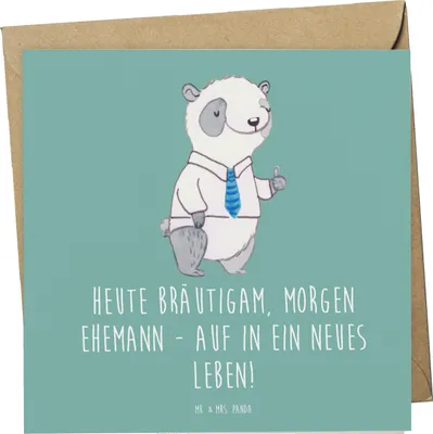 Produktbild von Mr. & Mrs. Panda Deluxe Karte Bräutigam Heute - Meeresbrise - Geschenk, doppelkarte, Heirat, Geschenke, Hochzeitsdekoration, zukünftiger Ehemann, Grußkarte, Zukunft