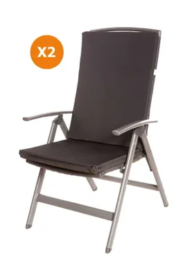 Produktbild von Stuhlkissen 2er set | Sitzkissen 110x47x4cm Schwarz | sitzkissen stuhl | stuhlkissen outdoor | sitzkissen hochlehner