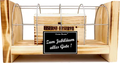 Produktbild von Zum Jubiläum alles Gute -Eiserne Reserve Gitterbox Geldgeschenk zum Jubiläum