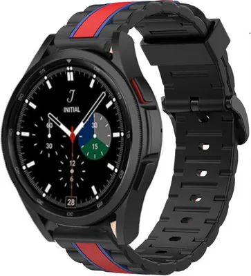 Produktbild von Strap-it Samsung Galaxy Watch 4 Classic 46mm Special Edition Band (Schwarz/Rot)