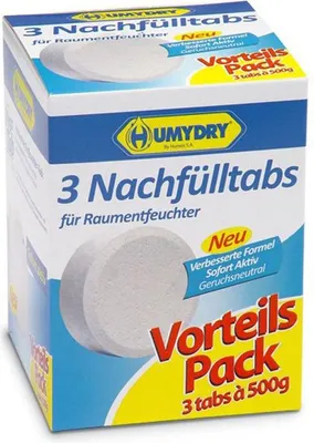 A product box of HUMYDRY Nachfülltabs for room dehumidifiers.