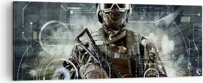 Produktbild von Bild auf Leinwand - Leinwandbild - Soldat Gewehr - 140x50cm - Wand Bild - Wanddeko - Wandbilder - Leinwanddruck - Bilder - Kunstdruck - Wanddekoration - Leinwand bilder - Wandkunst - AB140x50-4071