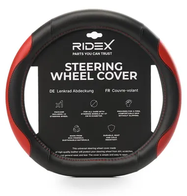 Produktbild von RIDEX 4791A0142 Lenkradbezug Polyurethan Ø35-37cm Schwarz Rot Lenkradhülle