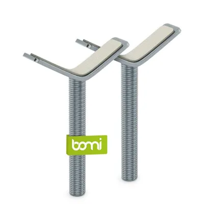Image de BOMI® Adaptateurs en Y pour barrière de sécurité sur rampe ronde – Lot de 2 – Métal noir avec revêtement caoutchouté – Fixation sans perçage – Montage