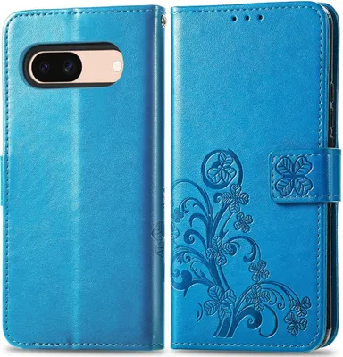 Produktbild von Mobigear Clover  Google Pixel 8a Hülle Klapphülle Geldbörse - Blau