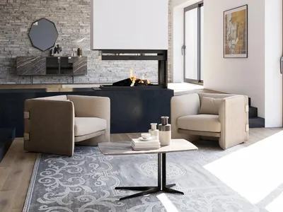Immagine prodotto di 2x poltrona con tavolino soggiorno completo di mobili di design set di arredamento
