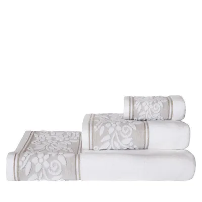 Obrázek produktu pro SCANquilt osuška PURA kvítka bílá 95% bavlna 5% len 70 x 140 cm