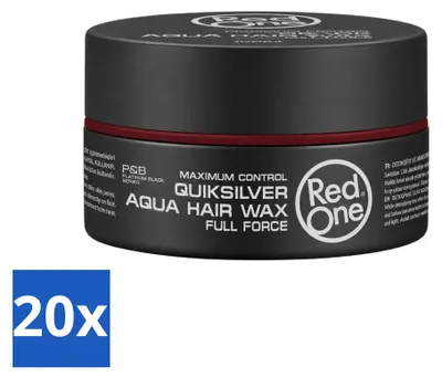 Produktbild von 20 x Red One Quicksilver Aqua Haarwachs - Starker Halt & Glanz - 150 ml - Vorteilspackung - 20 Stücke